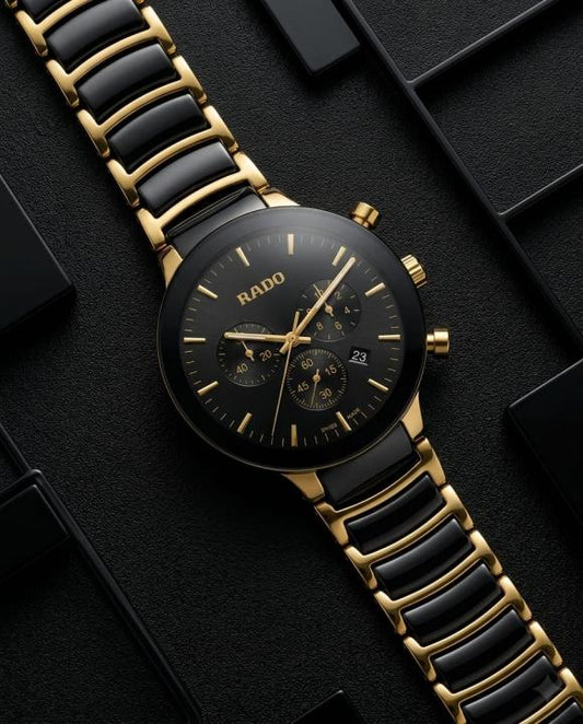 Rad_o centrix chronograph Black-Gold