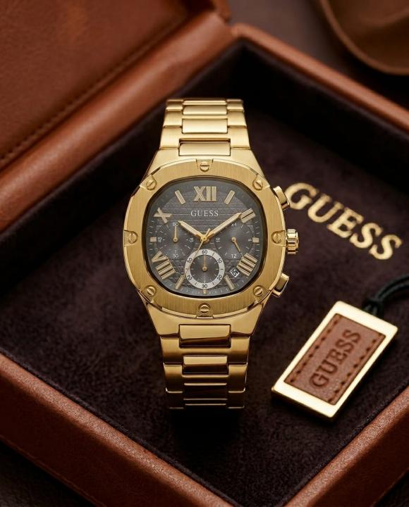 Gu.ess Square Chronograph Gold-Black