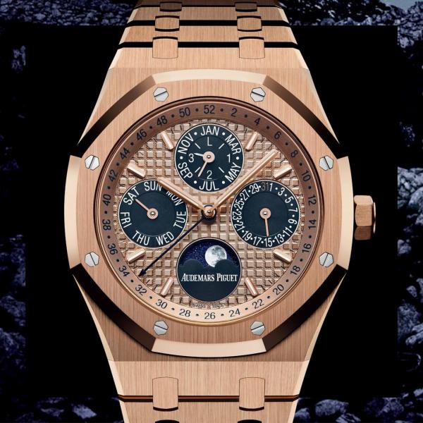 Aude.mars Piguer Royal Oak Calendar Automatic copper Blue