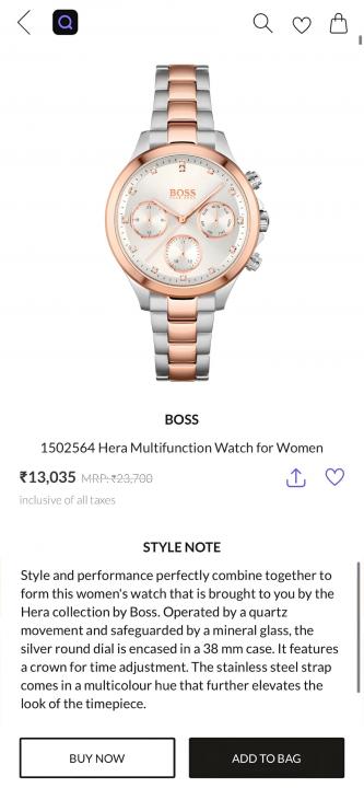 Hugo bos_s Womens Hera Multifunction Catalog Model