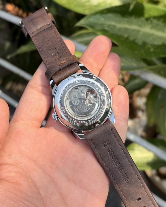 Tom.my hilfiger Automatic Leather DarkBrown-Silver-White