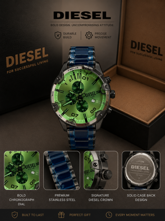 DIESE_L DZ4669 Dial Spiked Chronograph Watch (Men