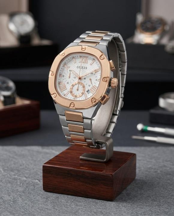 Gue.ss Square Chronograph 2Ton-Copper-White