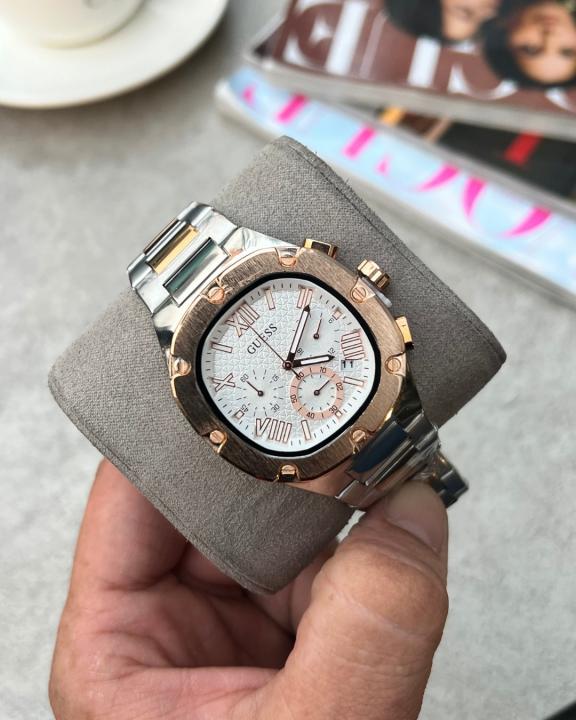 Gue.ss Square Chronograph 2Ton-Copper-White