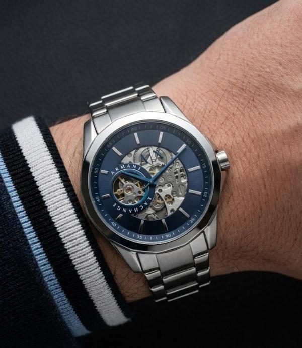 Armann_i Exchange Gunmetal Automatic Silver Blue