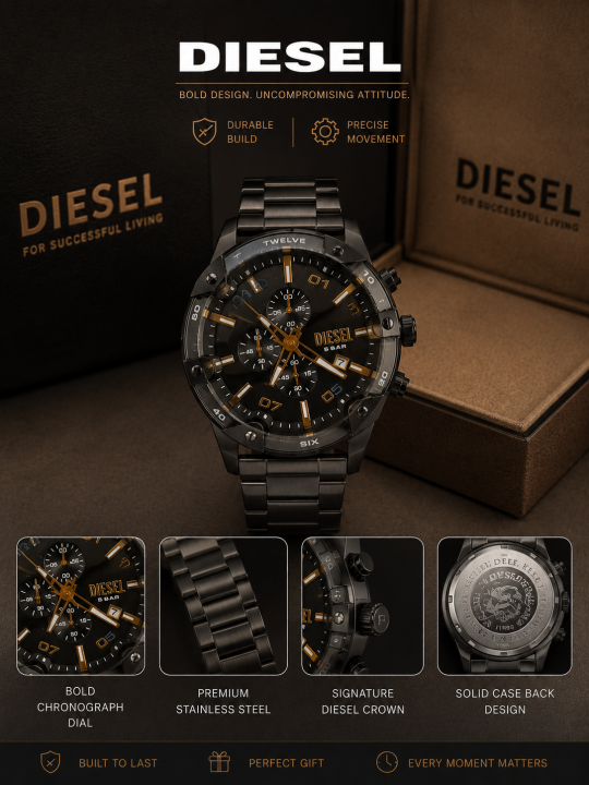DIESE_L DZ4669 Dial Spiked Chronograph Watch (Men