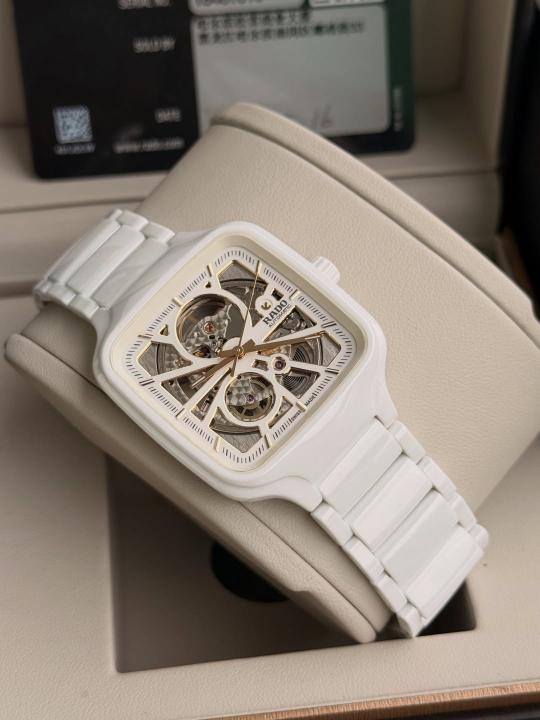 Rad_o True Square Automatic Ceramic- White-Copper
