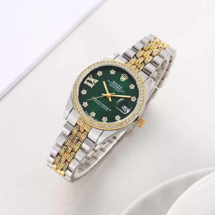 Rolee_x Oyester Perpetual Date Just 2Ton-Gold-Green