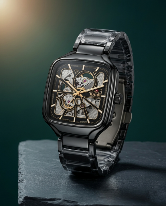 Radd_o True Square Automatic Open Heart Full Black gold