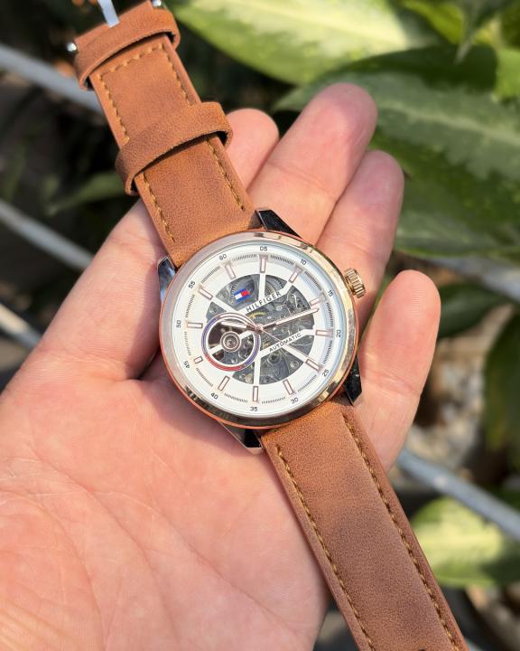 Tom.my_hilfiger Automatic Leather LightBrown-Copper-White