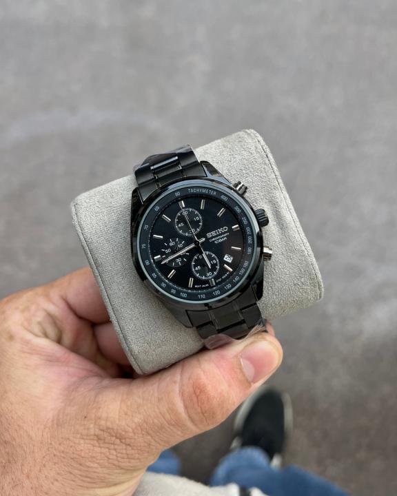Sei.ko Chronograph 10 Bar SSB377P1 Full Black