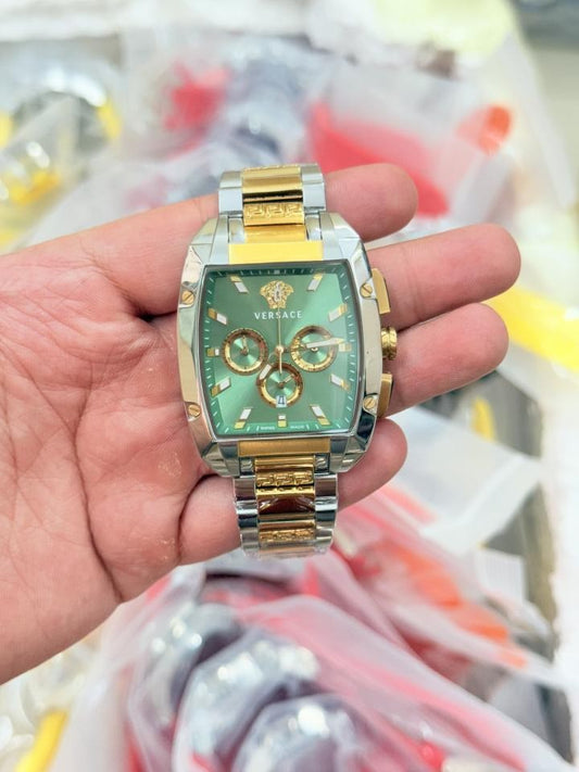 Ve.rsace Gold Green Square Chain Reaction