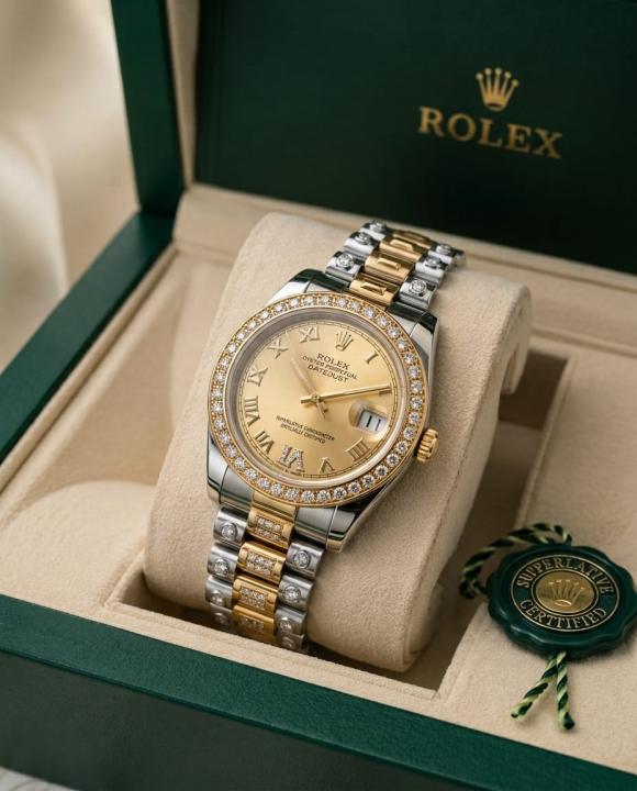 Rolee_x Oyester Perpetual Date Just 2Ton-Gold-Gold