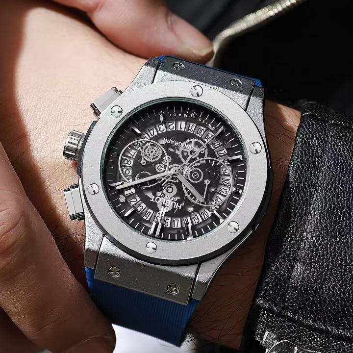 Hu.blot Big Bang Calendar Silicon Blue Belt
