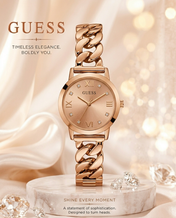 Gue.ss Chain Silhouette Full RoseGold