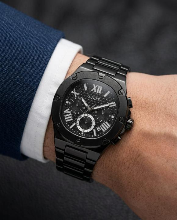 Gu.ess Square Chronograph Black-White