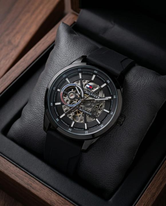 Tom.my Hilfige_r Automatic Silicon Full Black