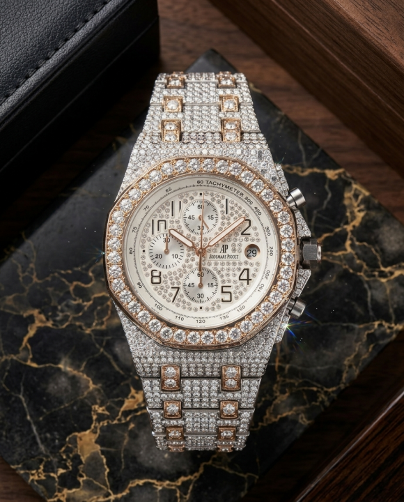 Aude.mars piguet royal Oak TachyMeter Iced Out