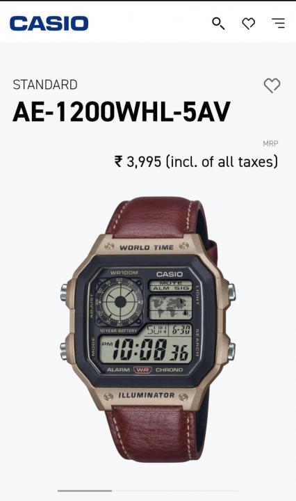Casio AE-1200 Illuminator Brown - J1234