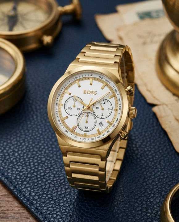 Boss Candor Chronograph Gold-White