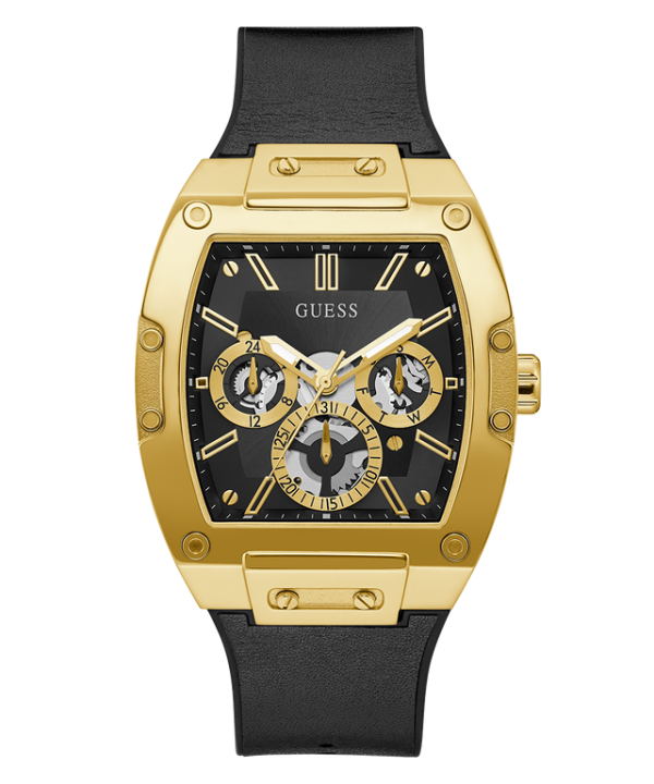 Gu.ess Rectangle Chronograph Black-Full Gold