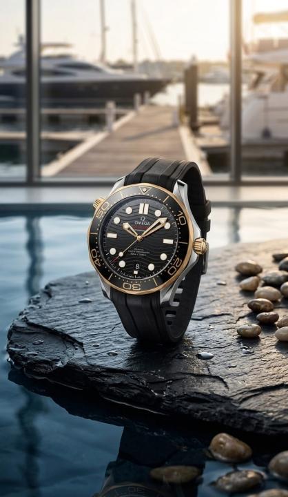 Omegg_a Seamaster Diver 300M Automatic Black Gold Blackg