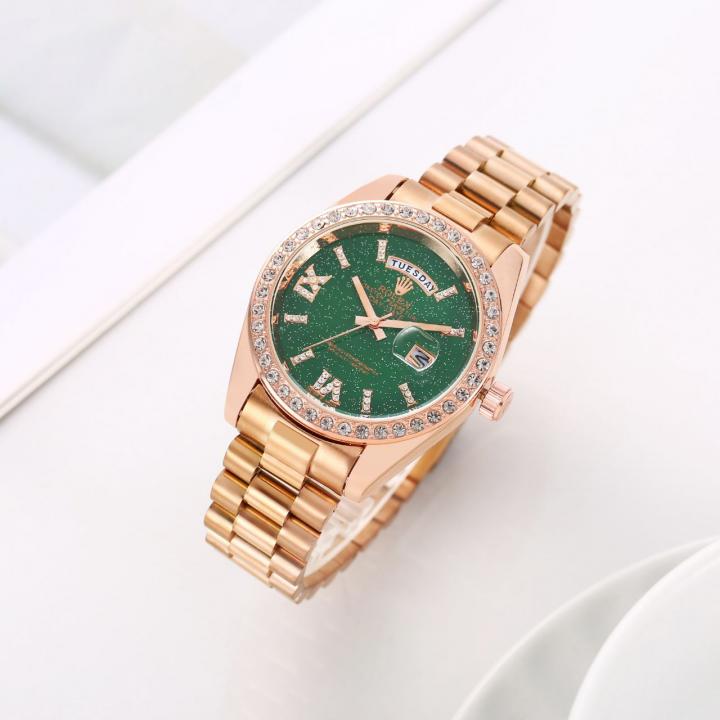 Rolee_x Oyster Perpetual Day Date Diamond Copper-Green