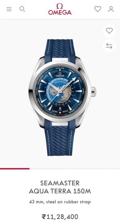 Omeg_a Seamaster Aqua Terra World Map Automatic