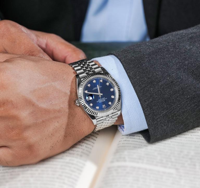 Role_x Oyster Perpetual Date Just Diamond Silver-Blue-Diamond