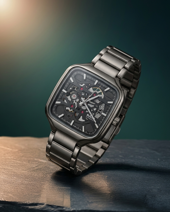 Radd_o True Square Automatic Open Heart Full gray & dimond