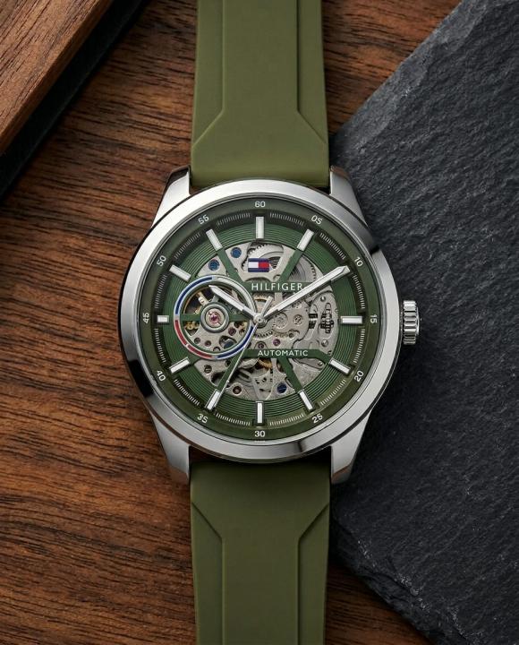 Tom.my_hilfiger Automatic Silicon Green-Silver