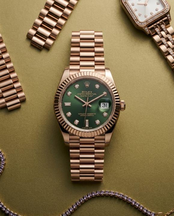 Role_x Oyester Perpetual Date Just Ladies Copper-Green