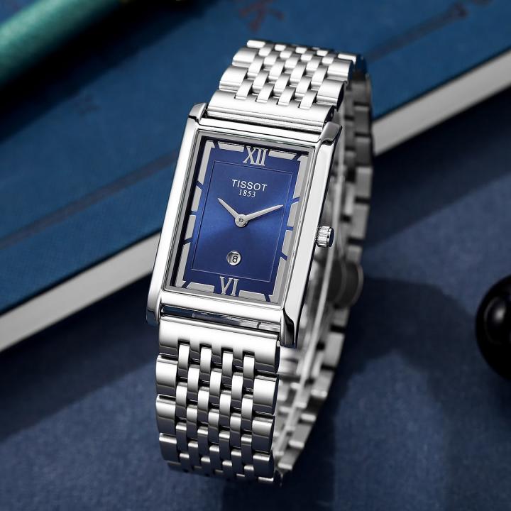 Tissoo_t 1853 T-Classic Heritage Rectangular Style Silver-Blue