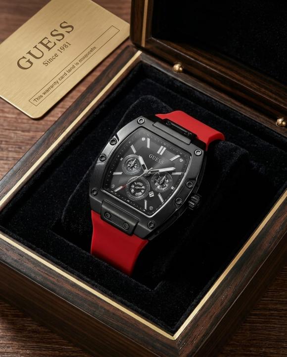 Guess Rectangle Chronograph Red-Black