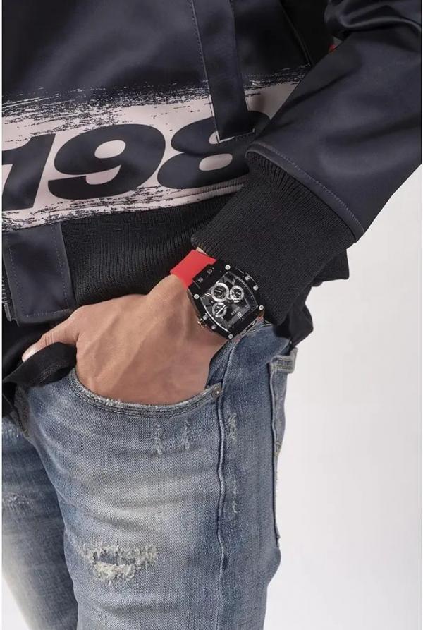 Guess Rectangle Chronograph Red-Black
