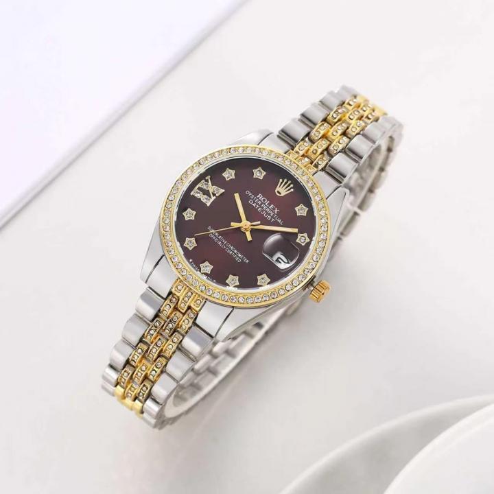 Rolee_x Oyester Perpetual Date Just 2Ton-Gold-Wine