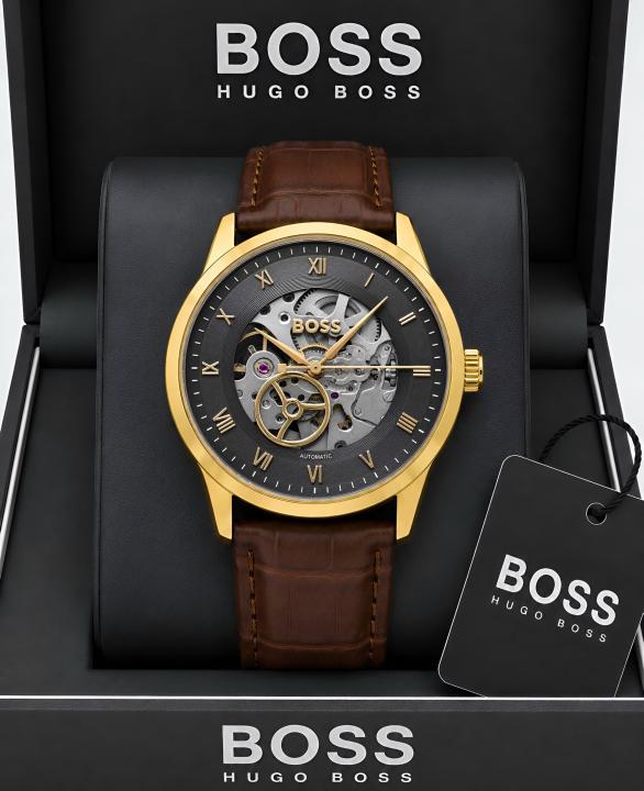 BO.SS Principle Skeleton Mens Automatic Brown gold