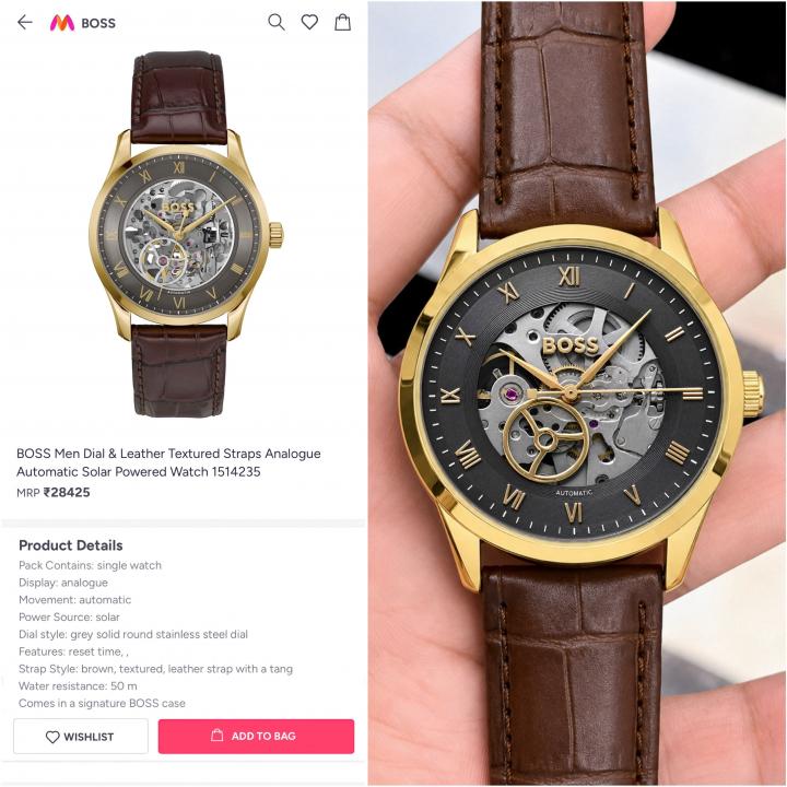 BO.SS Principle Skeleton Mens Automatic Brown gold