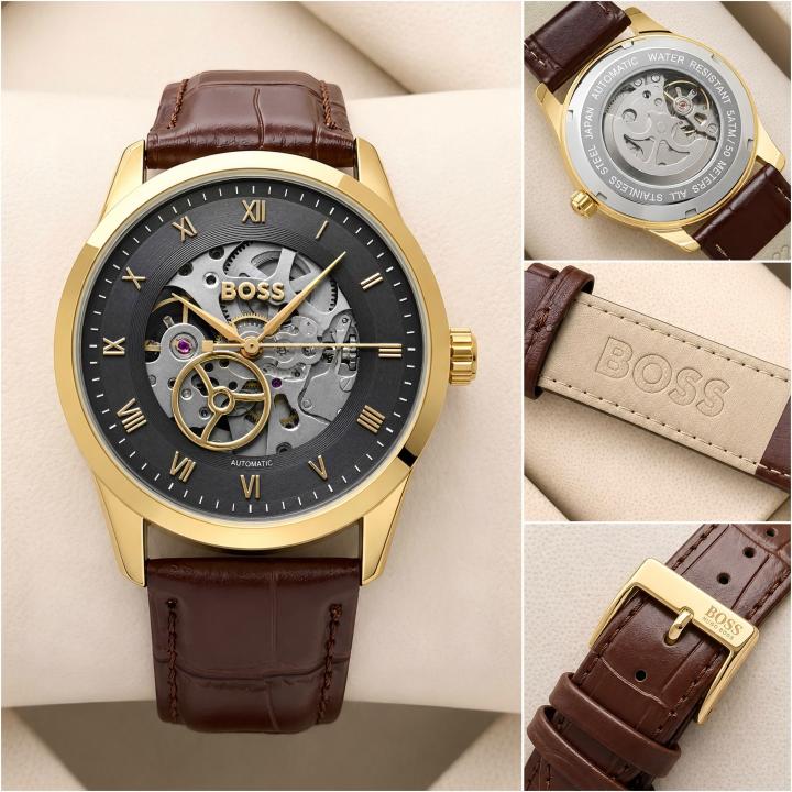 BO.SS Principle Skeleton Mens Automatic Brown gold
