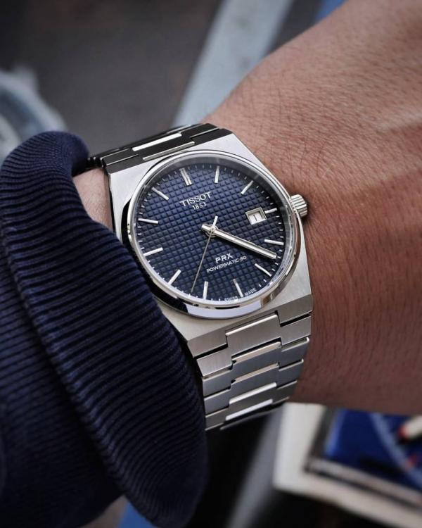 Tissoo_t 1853 Prx Automatic Top Quality silver dark blue