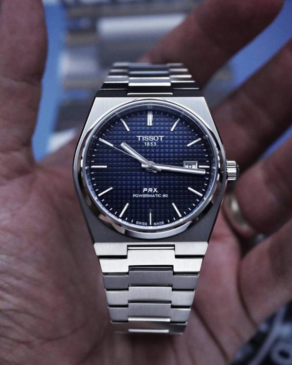 Tissoo_t 1853 Prx Automatic Top Quality silver dark blue