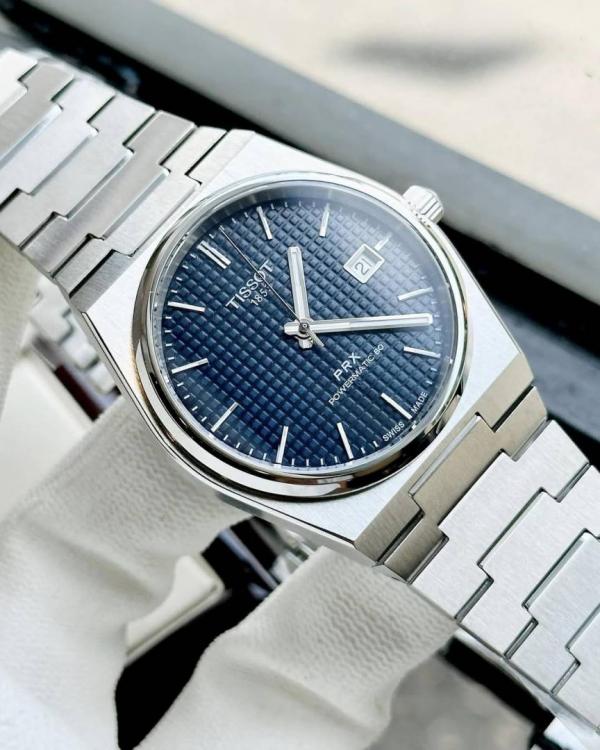 Tissoo_t 1853 Prx Automatic Top Quality silver dark blue