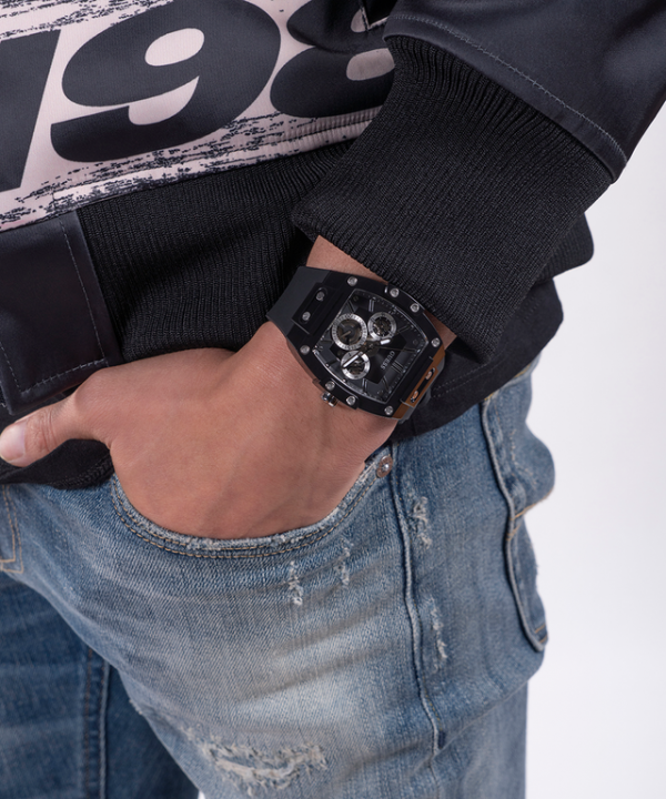 Guess Rectangle Chronograph Black-Silver Chronograph