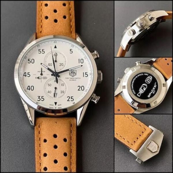 NewTag heue_r Carrera Calibre 16 Chronograph Brown-Silver