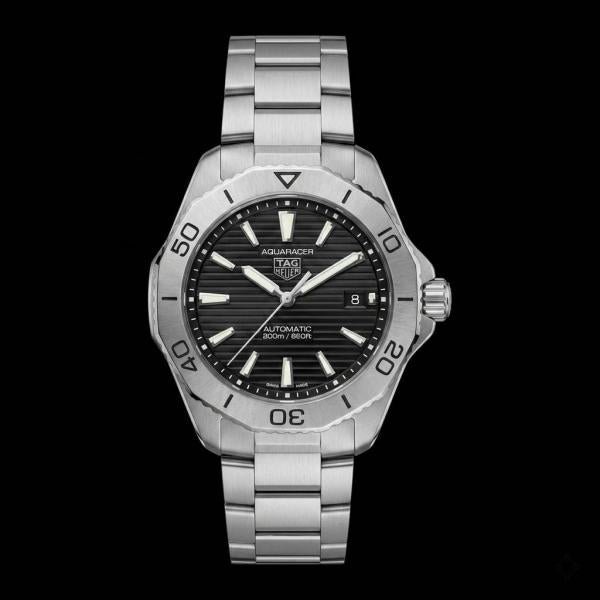 NewTAG Heue_r Aquaracer Professional 200 Date Automatic Silver Black