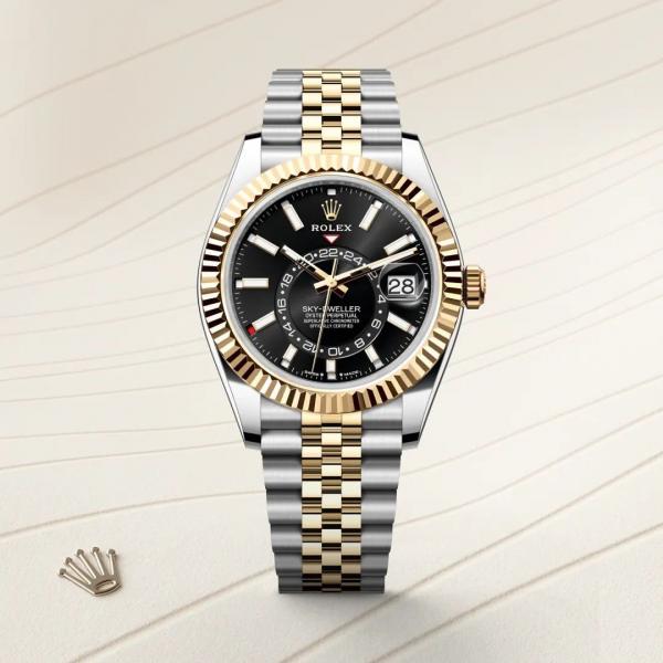 Role_x Oyster Perpetual Sky Dweller 2Ton-Gold-Black