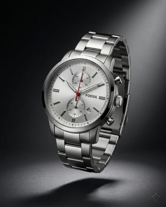 Fossi_l Minimalist Chronograph Silver-White