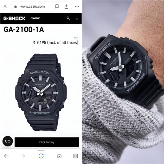 NEW G SHOCK GA2100 BLACK WHITE