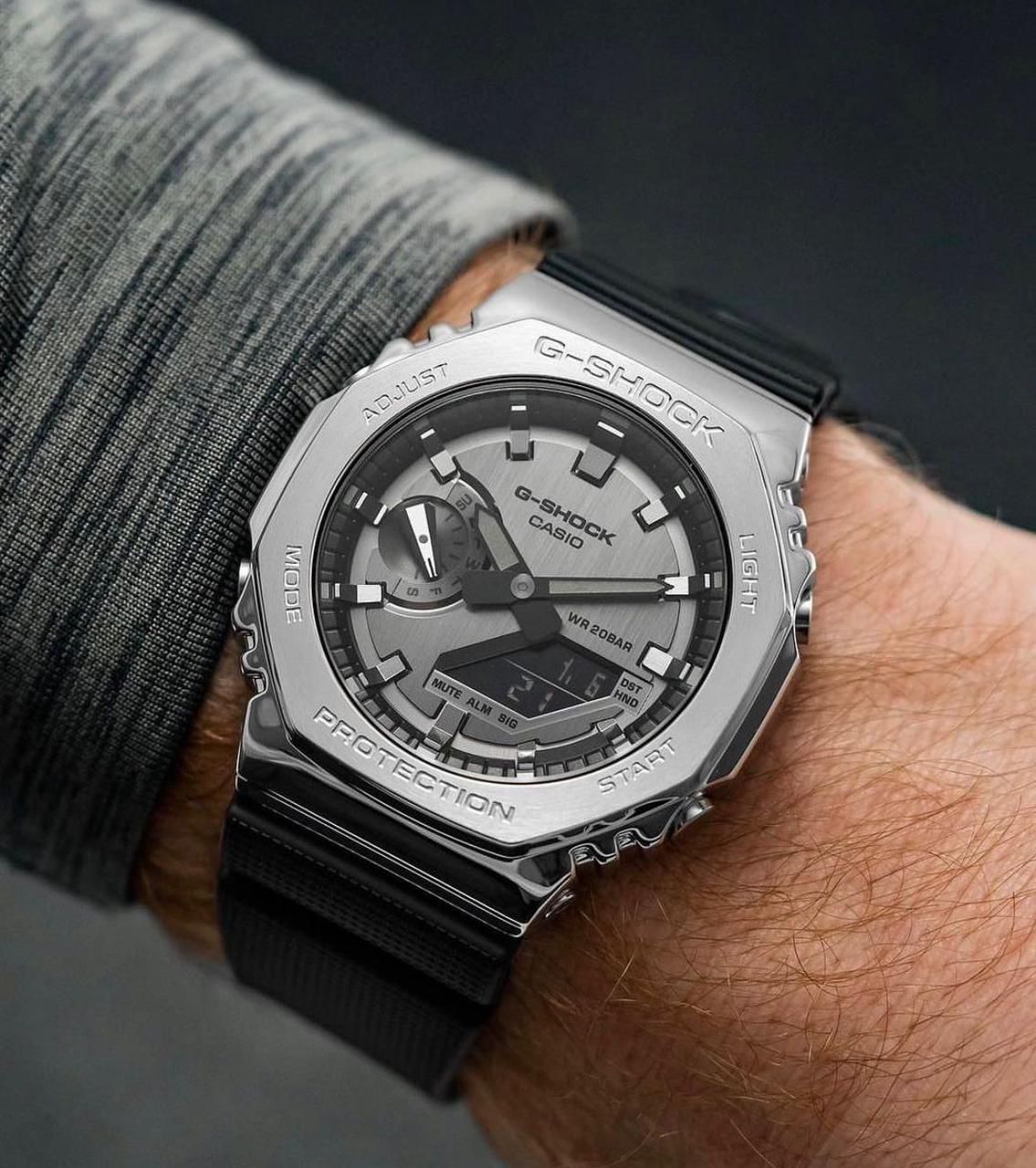 NEW G SHOCK GA-2100 BLACK & STEEL