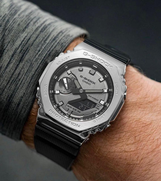 NEW G SHOCK GA-2100 BLACK & STEEL